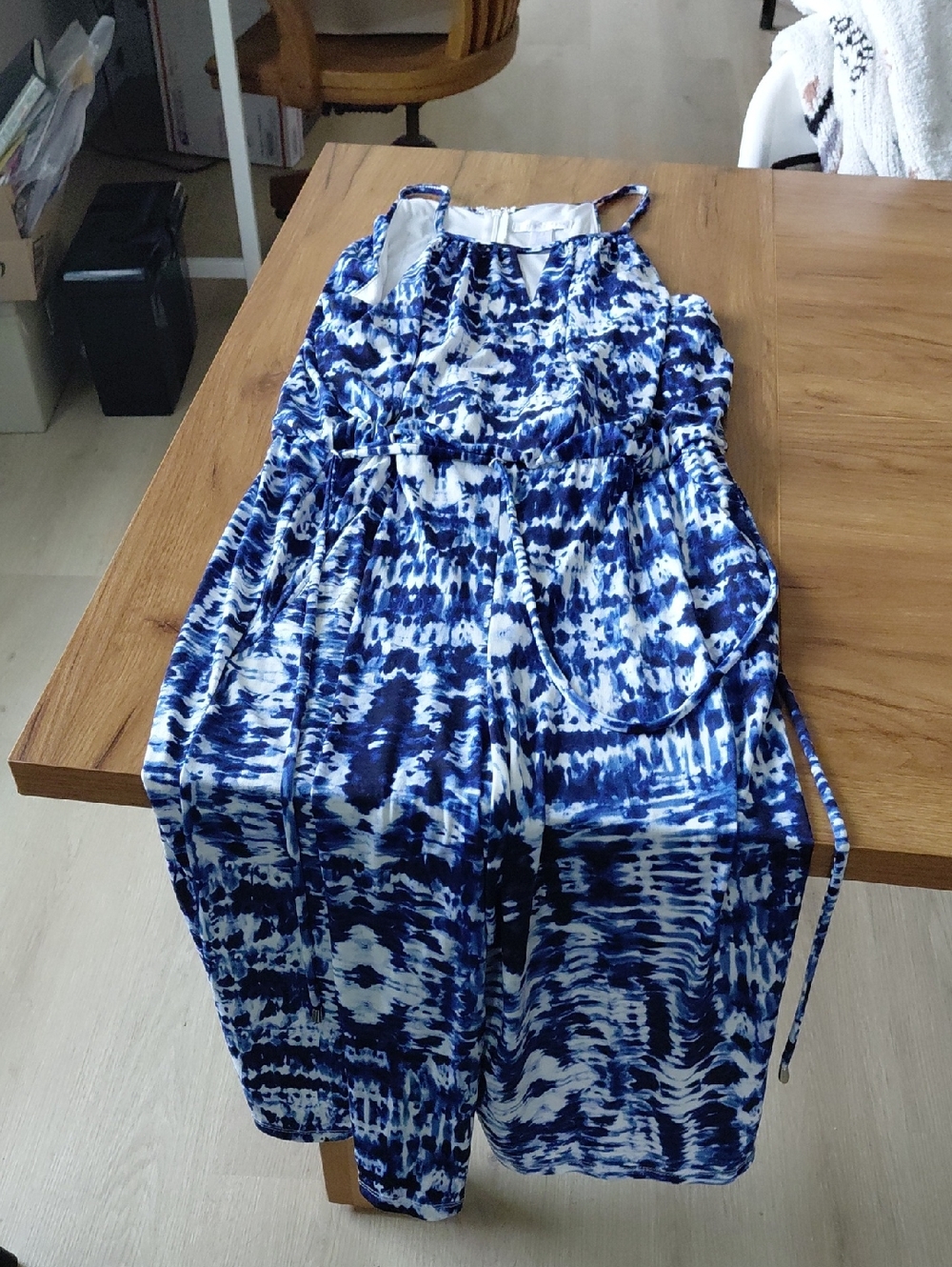 Blue and White Tie-Dye Romper